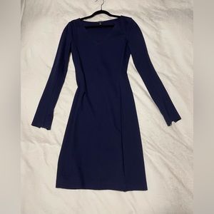THEORY Navy Blue V-Neck Sheath Dress Sz P